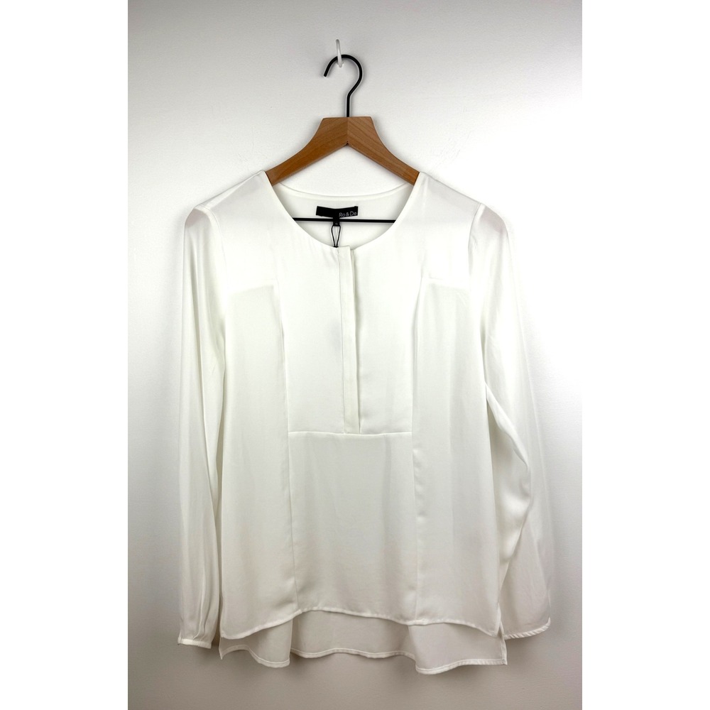 Ro & De Anthropologie Womens Sheer‎ Long Sleeve NWT Button Front Blouse  XS